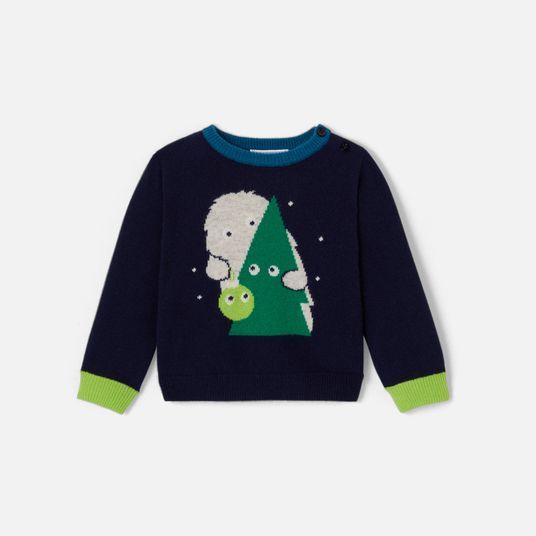 Pull de Noël bébé garçon en cachemire Marine Jacadi Paris
