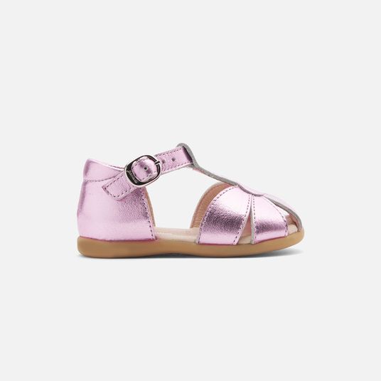 Sandales bébé fille en cuir irisé Lilas Jacadi Paris