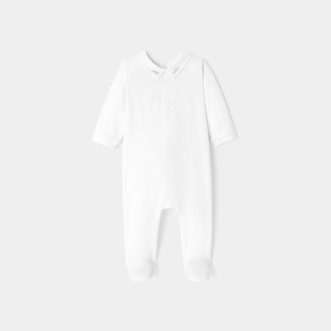 Pyjama bébé en velours Blanc Jacadi Paris