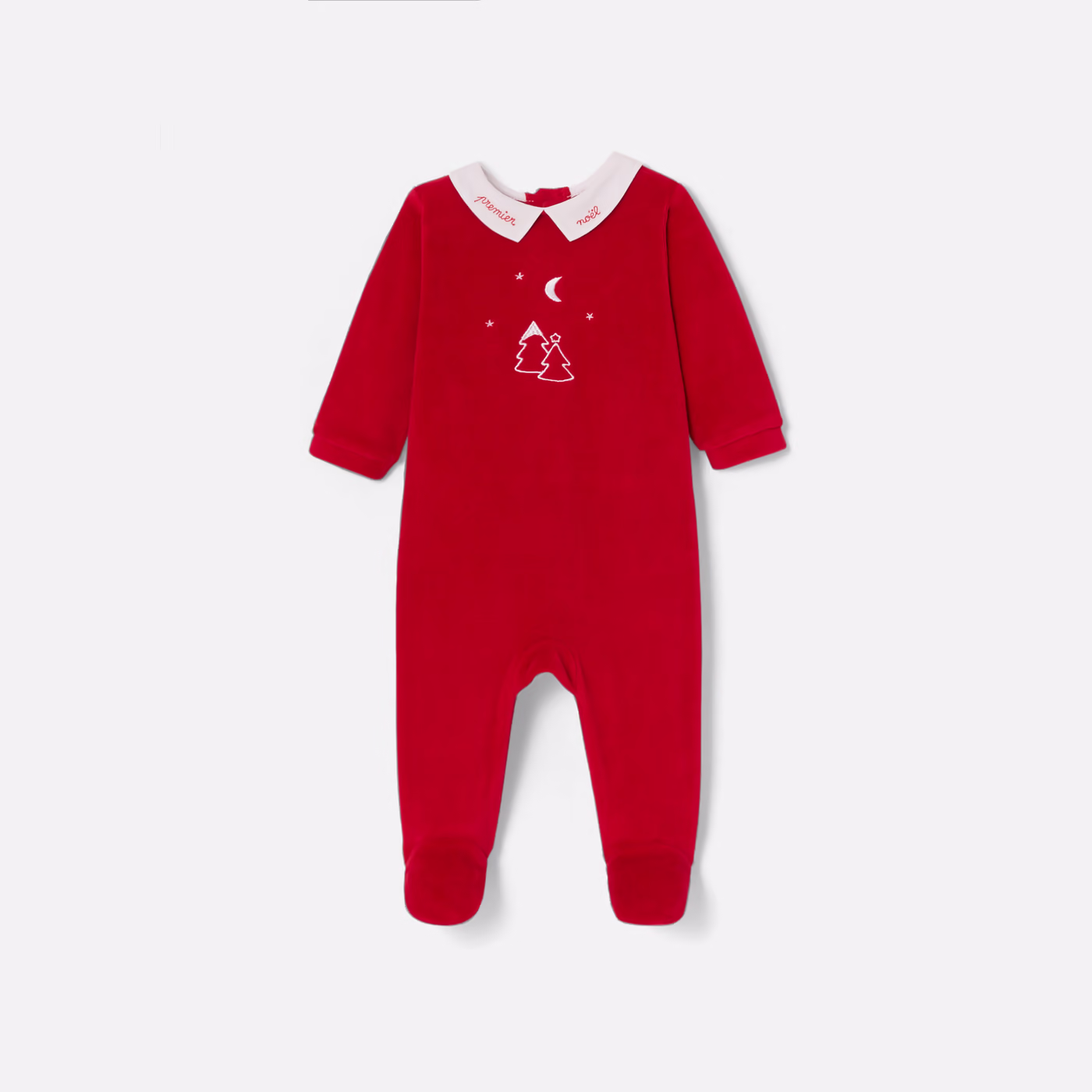 Pyjama de Noël bébé garçon en velours Rouge pavot Jacadi Paris