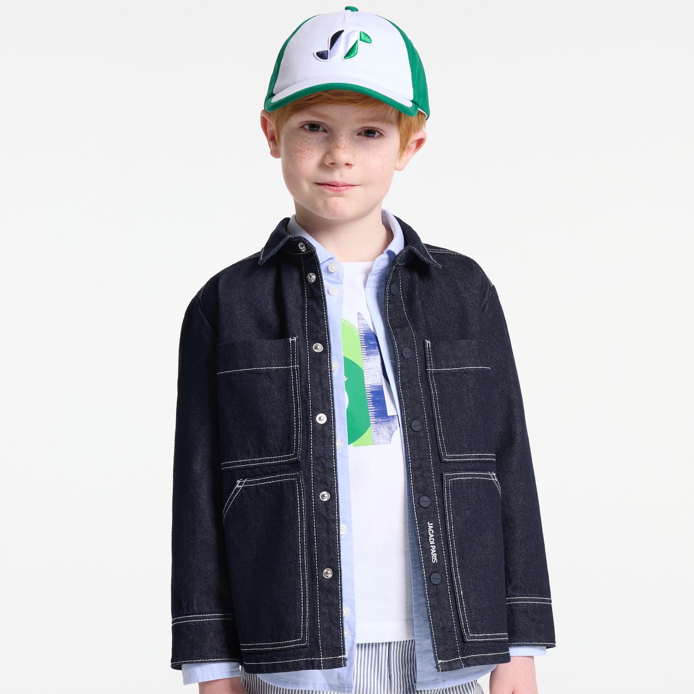 Veste worker enfant en jean Denim fonce Jacadi Paris