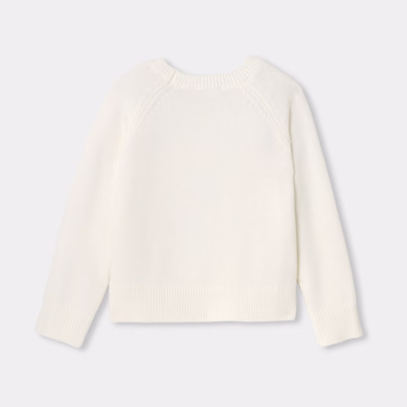 Unbranded - pull en coton blanc | pull col bouton | câble blanc pull en Unbranded - pull en coton blanc | pull col bouton | câble blanc pull en